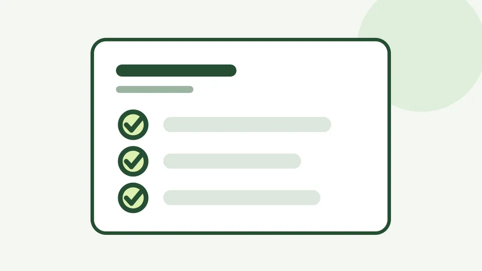 An original checklist illustration with three completed rows