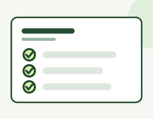 An original checklist illustration with three completed rows